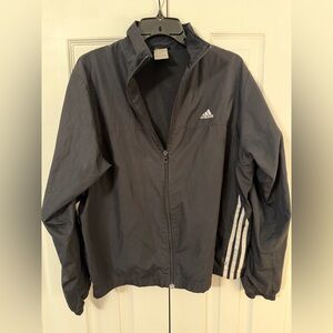 adidas Black Track Jacket with White Side Stripes